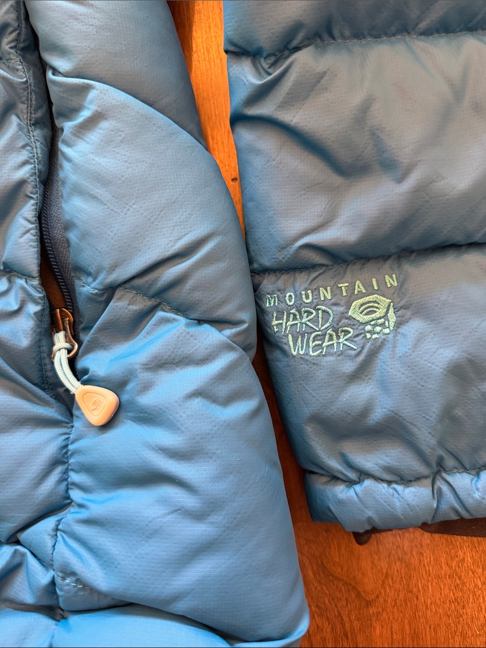 Mountain Hardwear Fleece-Lined Down Puffer Jacket Blue OL4143 - Like New - Picture 3 of 7